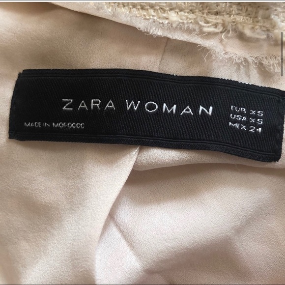 ZARA Fantasy Boucle Cream Tweed Blazer XS - Picture 2 of 5